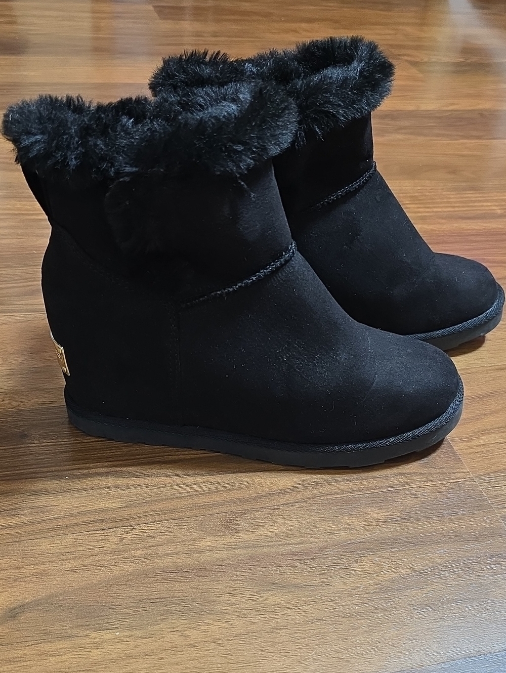 Juicy Couture JC Firecracker Faux Fur Wedge Ankle Boots